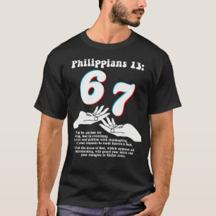 Camiseta 67 Versículo de la Biblia Cristiana Filipenses 13
