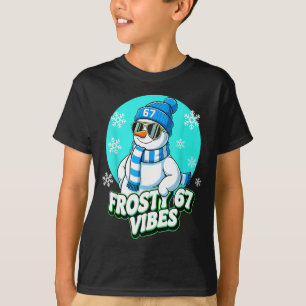 Camiseta 67 Vibraciones de Muñeco de Nieve Invierno Seis Si