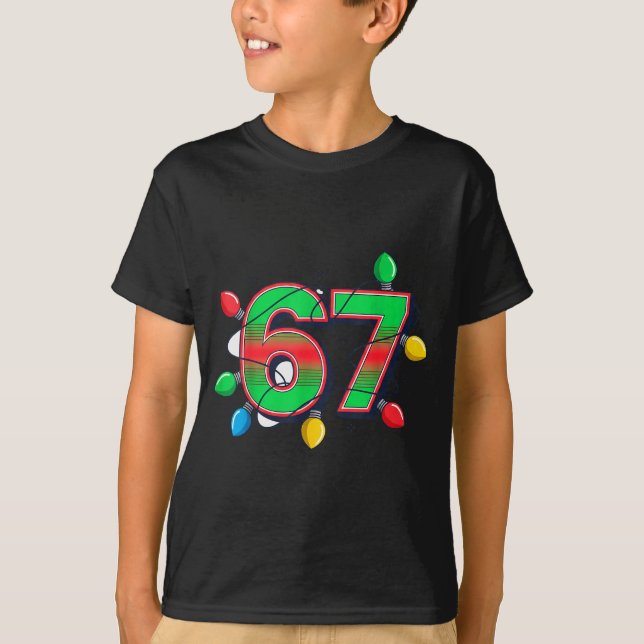 Camiseta 67 Xmas Lights Tacky Meme Design  (Anverso)