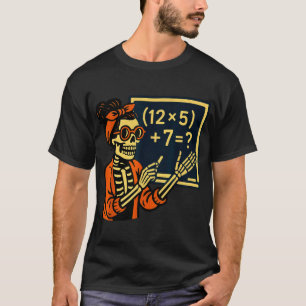 Camiseta 67eacher Halloween Esqueleto Si Seven Meme Brainro