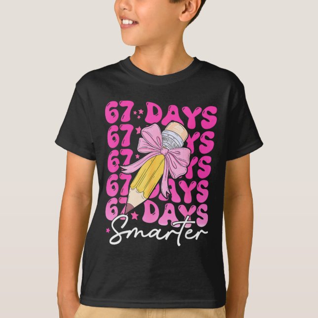 Camiseta 67th Day Of School 67 Days Smarter Coquette Bow Si (Anverso)