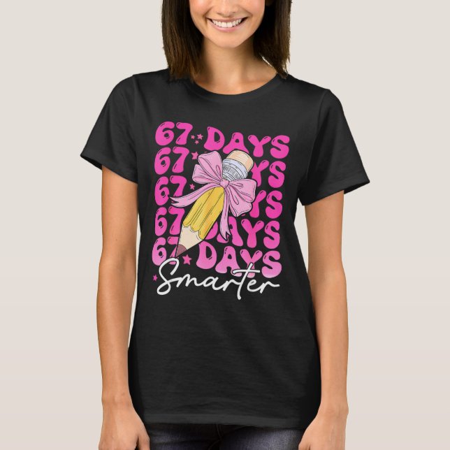 Camiseta 67th Day Of School 67 Days Smarter Coquette Bow Si (Anverso)
