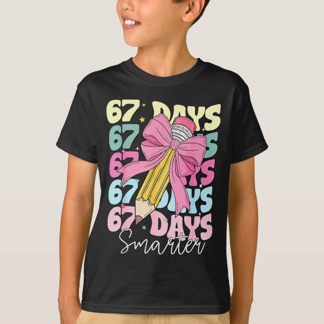 Camiseta 67th Day Of School 67 Days Smarter Coquette Bow Te (Anverso)