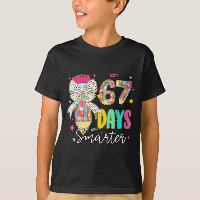 Camiseta 67th Day Of School 67 Days Smarter Coquette Bow Te (Anverso)