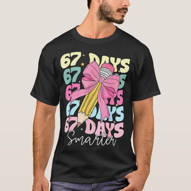 Camiseta 67th Day Of School 67 Days Smarter Coquette Bow Te (Anverso)