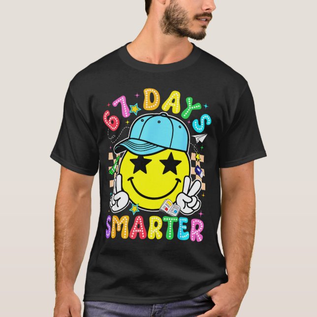Camiseta 67th Day Of School 67 Days Smarter Teacher Boy Gir (Anverso)