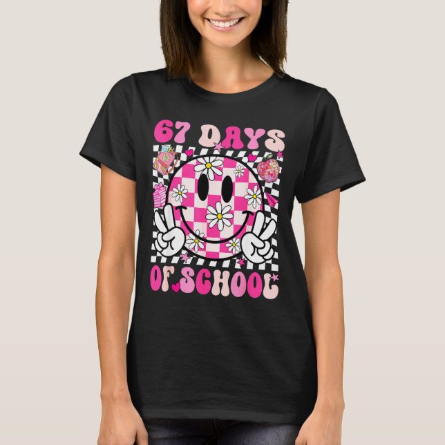 Camiseta 67th Day Of School 67 Days Smarter Teacher Girl Wo (Anverso)