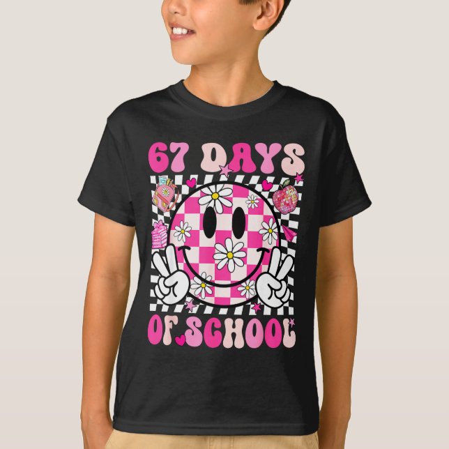 Camiseta 67th Day Of School 67 Days Smarter Teacher Girl Wo (Anverso)