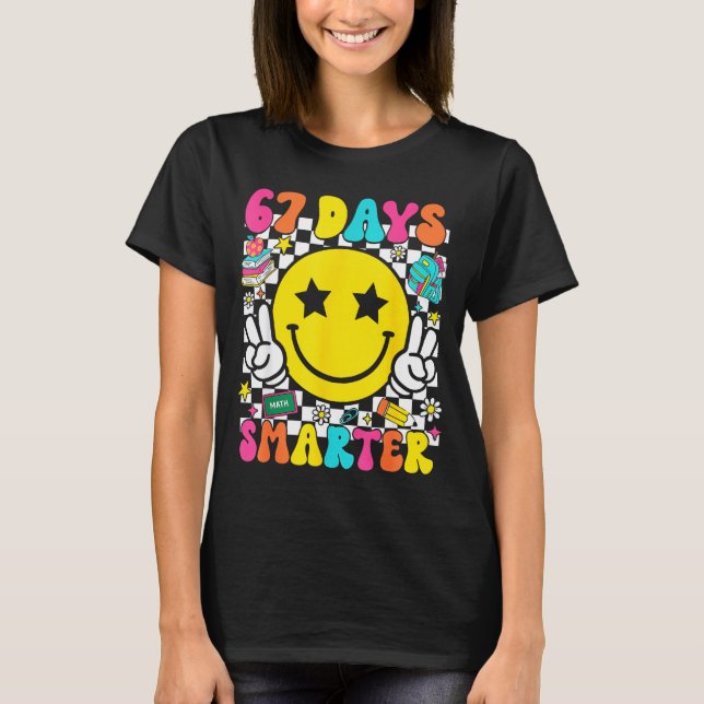 Camiseta 67th Day Of School 67 Days Smarter Teacher Student (Anverso)