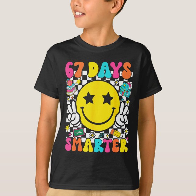 Camiseta 67th Day Of School 67 Days Smarter Teacher Student (Anverso)