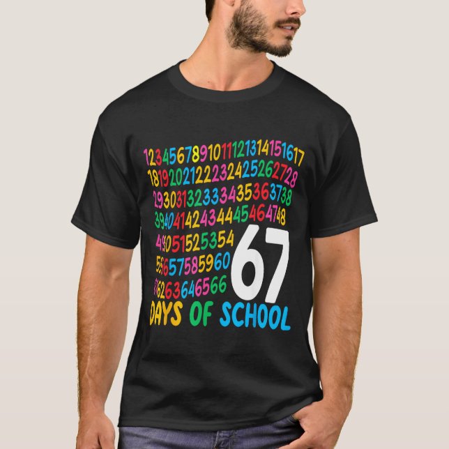 Camiseta 67th Day Of School 67 Math Numbers Teacher Kids 67 (Anverso)