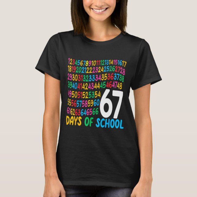 Camiseta 67th Day Of School 67 Math Numbers Teacher Kids 67 (Anverso)