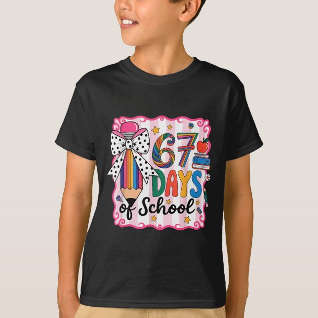 Camiseta 67th Day Of School 67 Six Seven Math Teacher  (Anverso)