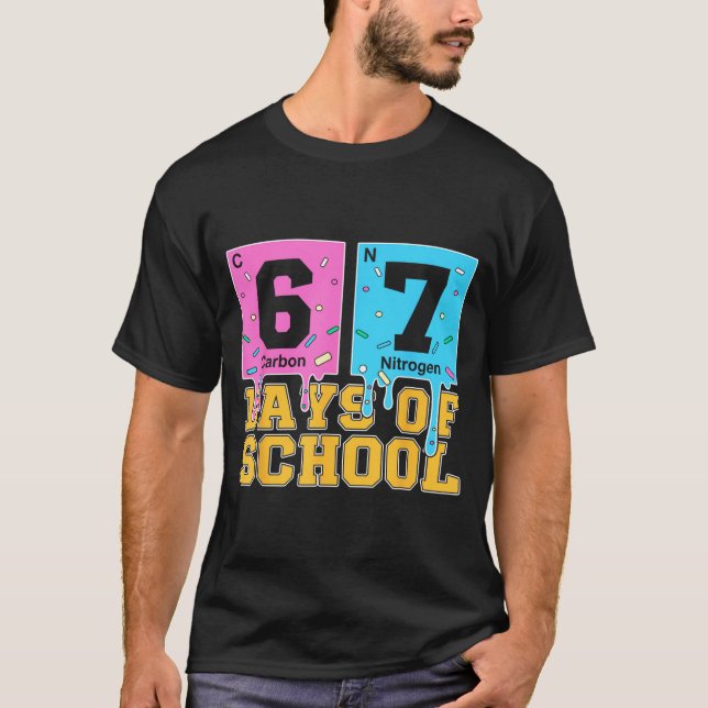 Camiseta 67th Day Of School Kids Funny Meme Six Seven Perio (Anverso)