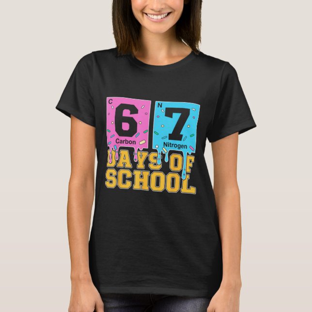 Camiseta 67th Day Of School Kids Funny Meme Six Seven Perio (Anverso)