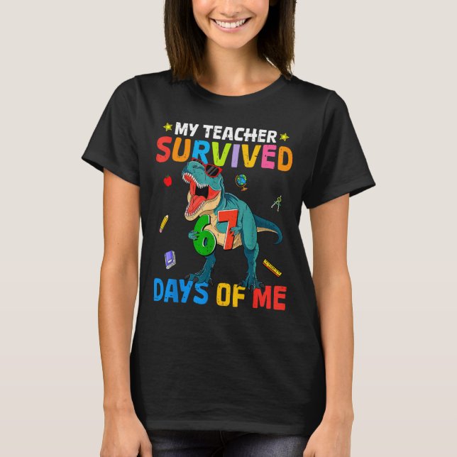 Camiseta 67th Day Of School My Teacher Survived 67 Days Boy (Anverso)