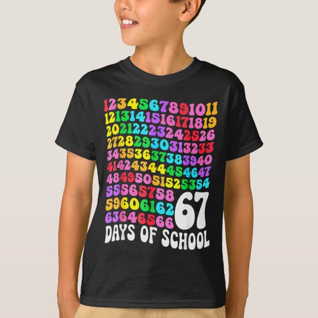 Camiseta 67th Day Of School Teacher 67 Days Math Numbers  (Anverso)
