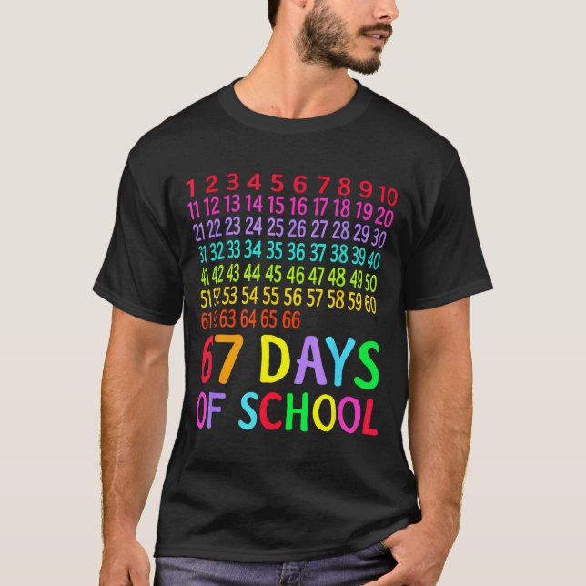Camiseta 67th Day Of School Teacher Kids 67 Math Numbers 10 (Anverso)