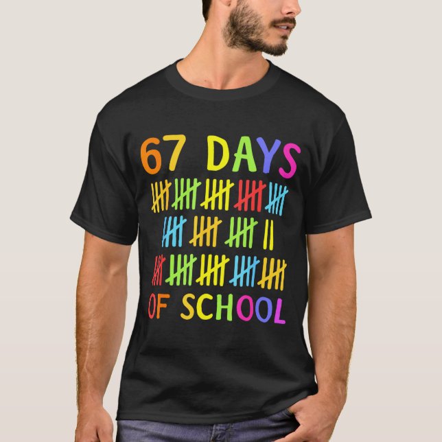 Camiseta 67th Day Of School Teacher Kids 67 Math Numbers 10 (Anverso)