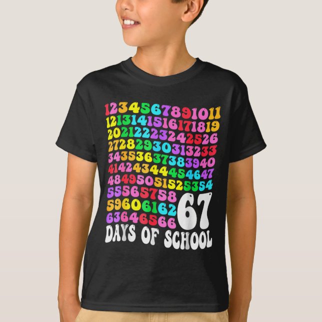 Camiseta 67th Day Of School Teacher Kids 67 Math Numbers 10 (Anverso)