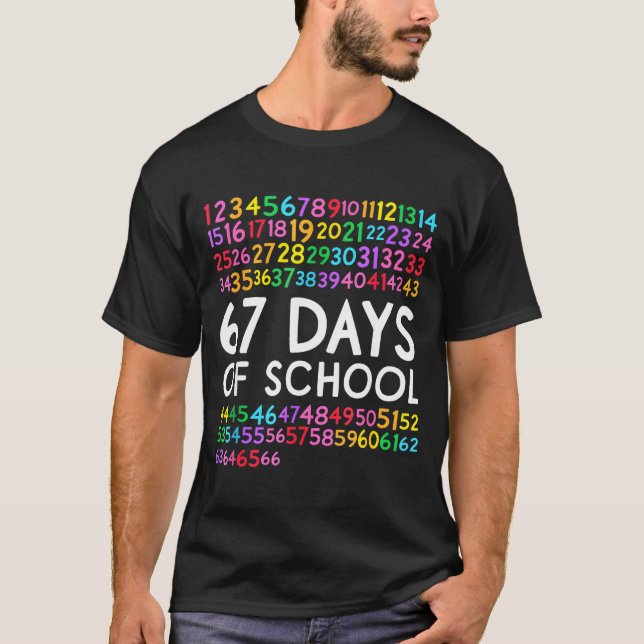 Camiseta 67th Day Of School Teacher Kids 67 Math Numbers 10 (Anverso)