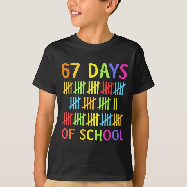 Camiseta 67th Day Of School Teacher Kids 67 Math Numbers 10 (Anverso)