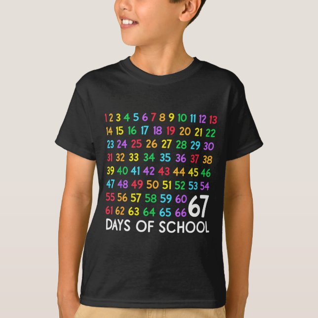 Camiseta 67th Day Of School Teacher Kids 67 Math Numbers 10 (Anverso)