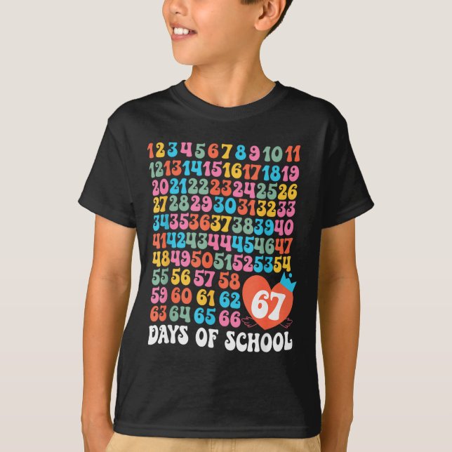 Camiseta 67th Day Of School Teacher Kids Funny Six Seven 10 (Anverso)