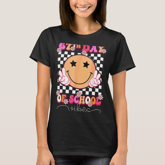 Camiseta 67th Day Of School Vibes Funny Six Seven 67 Meme S (Anverso)