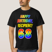 68º cumpleaños — Negrita, diversión, arcoiris 68, 
