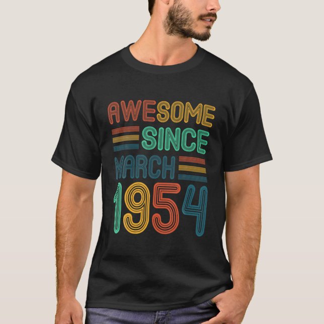 Camiseta 68º Regalos De Cumpleaños Increíble Desde Marzo De (Anverso)
