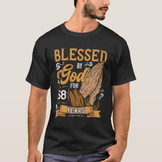 Camiseta 68.º Tema Religioso De Cumpleaños Bendecido Por Di