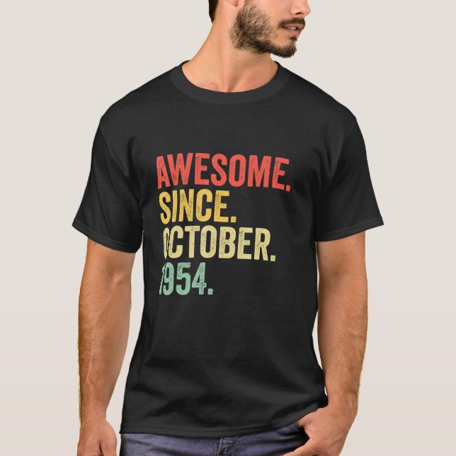 Camiseta 68 años de edad increíble desde octubre de 1954 68 (Anverso)