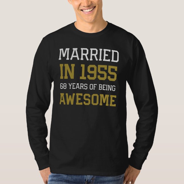 Camiseta 68th Anniversary for Men Married In 1955 Couples H (Anverso)