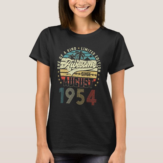 Camiseta 69º cumpleaños increíble desde agosto de 1954 69 a (Anverso)