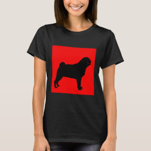 Camiseta 699 de fondo rojo Pug