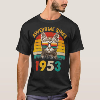 Camiseta 69th Birthday Retro Vintage Cat Lover Awesome Sinc