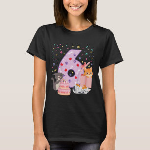 Camiseta 6.ª Chica de Cumpleaños Cama De Gato De 6 Años