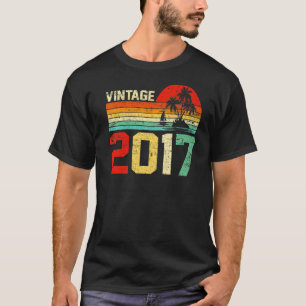 Camiseta 6.ª cosecha de cumpleaños 2017 Chica retro 6 años