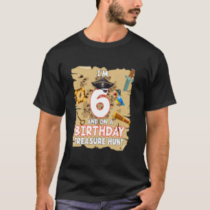 Camiseta 6.ª fiesta de cumpleaños de los piratas de 6 años