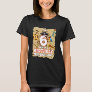 Camiseta 6.ª fiesta de cumpleaños de los piratas de 6 años