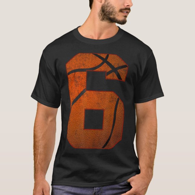 Camiseta 6.ª Fiesta De Cumpleaños Día De Baloncesto De Seis (Anverso)