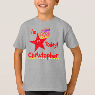 Camiseta 6.ª fiesta de cumpleaños 'Estrellas rojas'