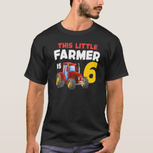 Camiseta 6.ª fiesta de cumpleaños F del Tractor de Granja d