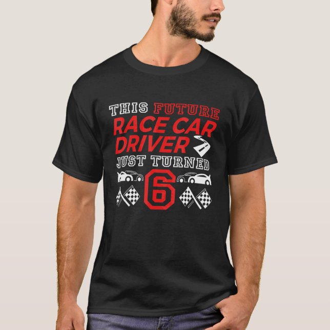 Camiseta 6.ª fiesta de cumpleaños para conductores de autos (Anverso)
