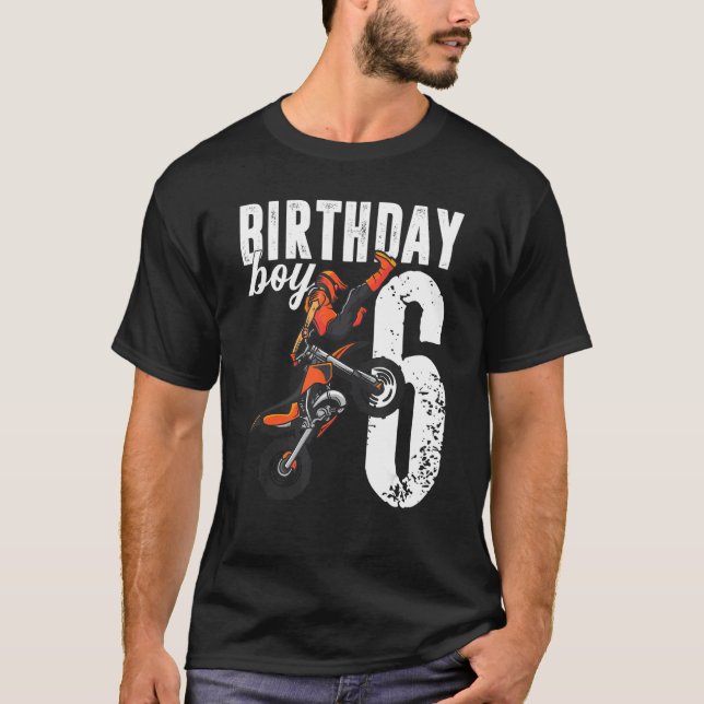 Camiseta 6.ª Fiesta De Cumpleaños Para Muchacho De 6 Años D (Anverso)