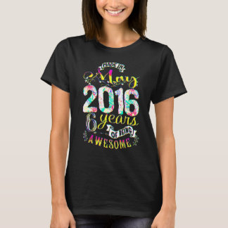 Camiseta 6.ª Flores De Cumpleaños Para Chicas Nacidas En Ma