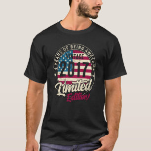 Camiseta 6.ª Vintage de cumpleaños 2017 Grupo Bday de 6 año
