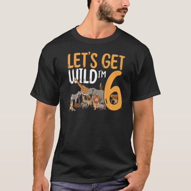 Camiseta 6.º animal salvaje del zoológico de cumpleaños Vam (Anverso)