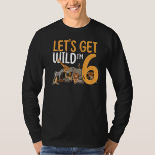 Camiseta 6.º animal salvaje del zoológico de cumpleaños Vam